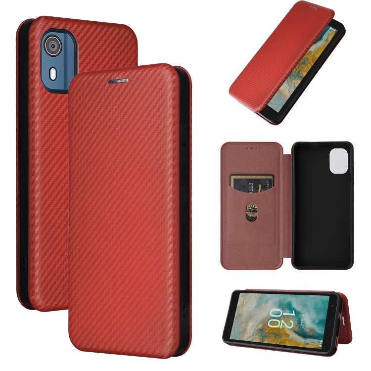 Carbon Fiber Texture Flip Leather Phone Case, For Nokia C32, For Nokia C12 / C12 Pro / C12 Plus, For Nokia C02