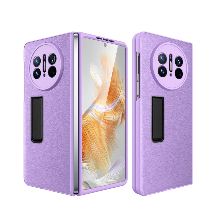 Litchi Texture Integrated Shockproof Phone Case with Holder, For Huawei Mate X3