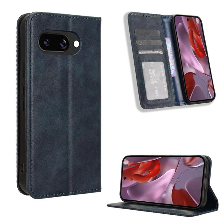 Magnetic Buckle Retro Texture Leather Phone Case, For Google Pixel 9a, For Google Pixel 9 Pro, For Google Pixel 9, For Google Pixel 8a, For Google Pixel 8 Pro, For Google Pixel 8