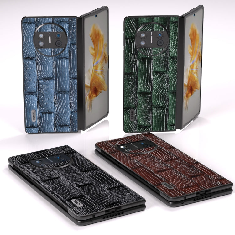 ABEEL Genuine Leather Mahjong Texture Series Phone Case, For Huawei Mate X3, For Huawei Mate 60