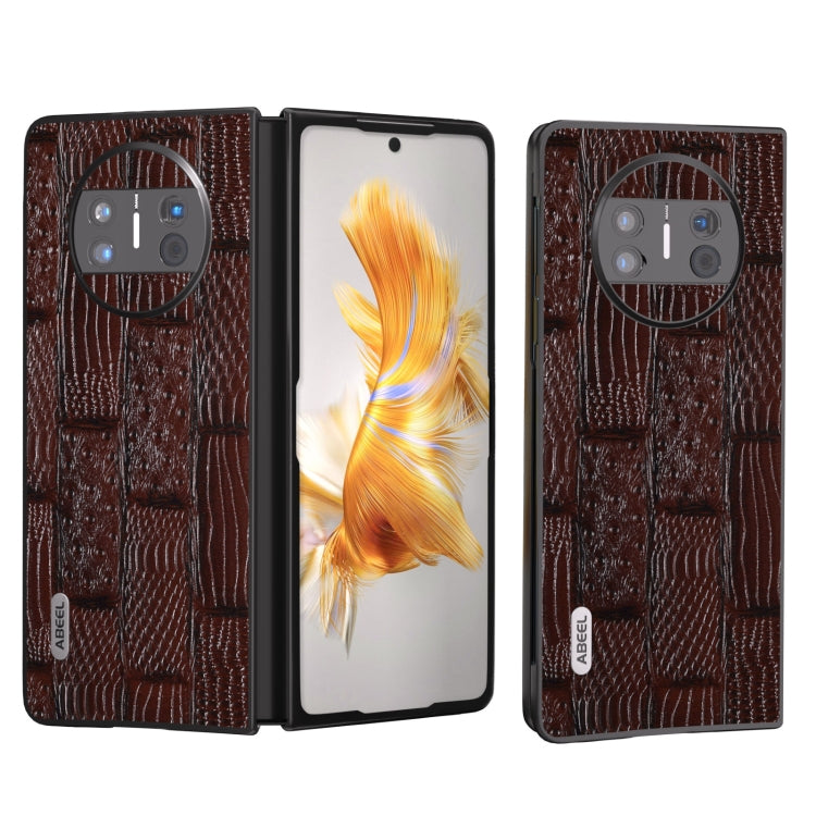 ABEEL Genuine Leather Mahjong Texture Series Phone Case, For Huawei Mate X3, For Huawei Mate 60