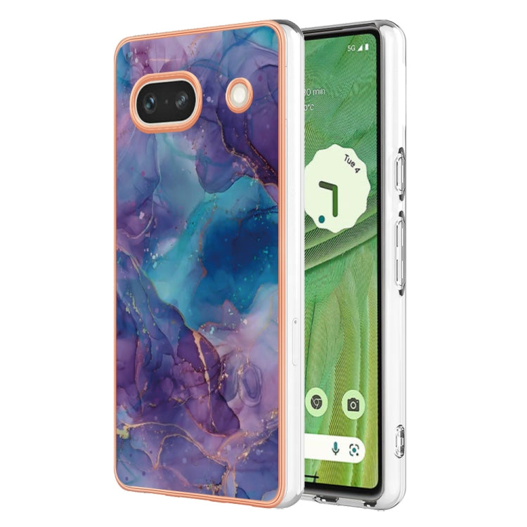 Electroplating Marble Dual-side IMD Phone Case, For Google Pixel 7a