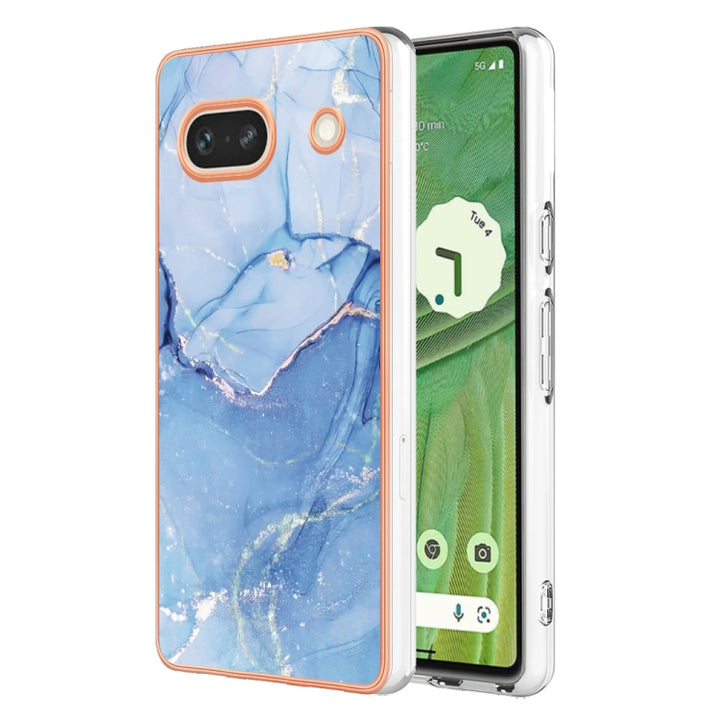 Electroplating Marble Dual-side IMD Phone Case, For Google Pixel 7a