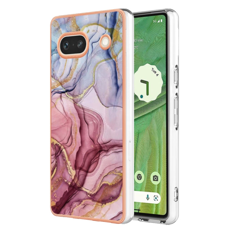 Electroplating Marble Dual-side IMD Phone Case, For Google Pixel 7a