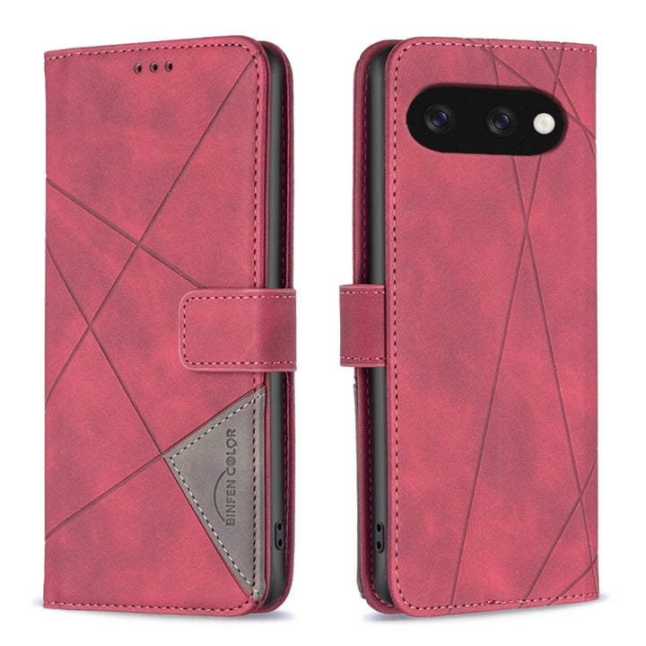 Magnetic Buckle Rhombus Texture Leather Phone Case, For Google Pixel 9A, For Google Pixel 9 Pro, For Google Pixel 9, For Google Pixel 8a, For Google Pixel 8 Pro