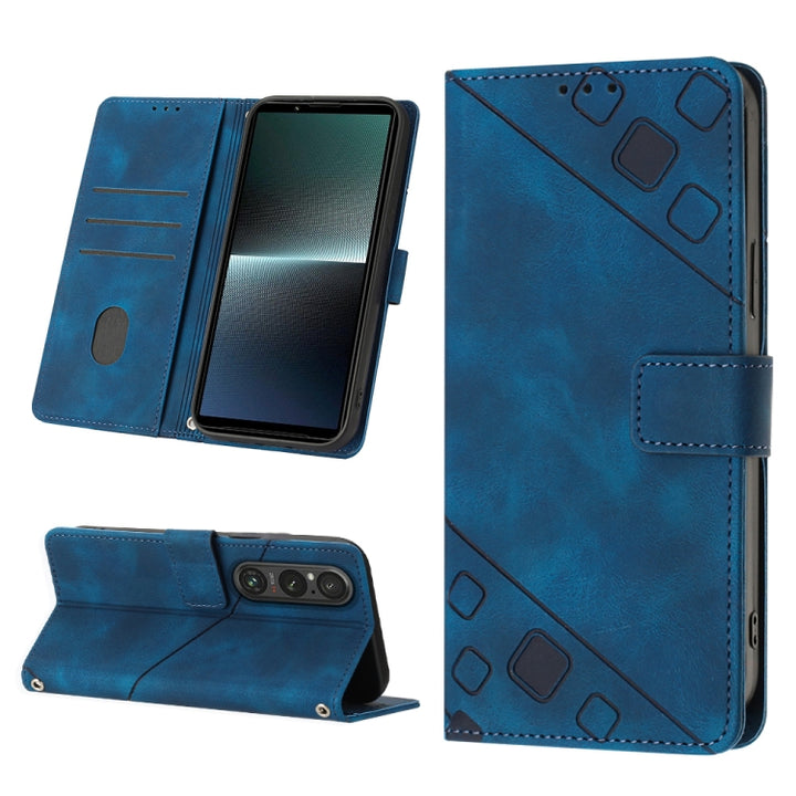 Skin-feel Embossed Leather Phone Case, For Sony Xperia 10 VI, For Sony Xperia 1 VI, For Sony Xperia 5 VI, For Sony Xperia 5 V, For Sony Xperia 1 V