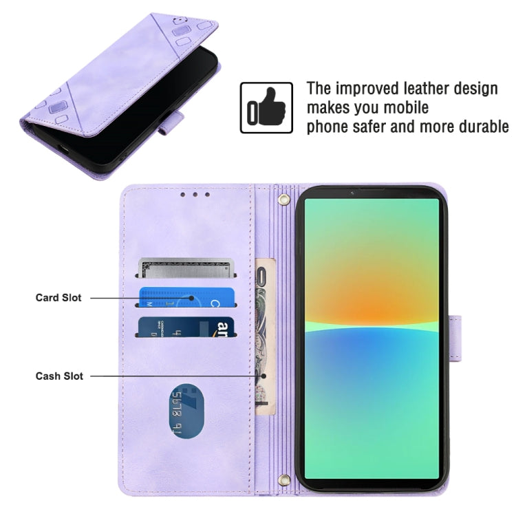 Skin-feel Embossed Leather Phone Case, For Sony Xperia 10 V, For Sony Xperia 10 IV