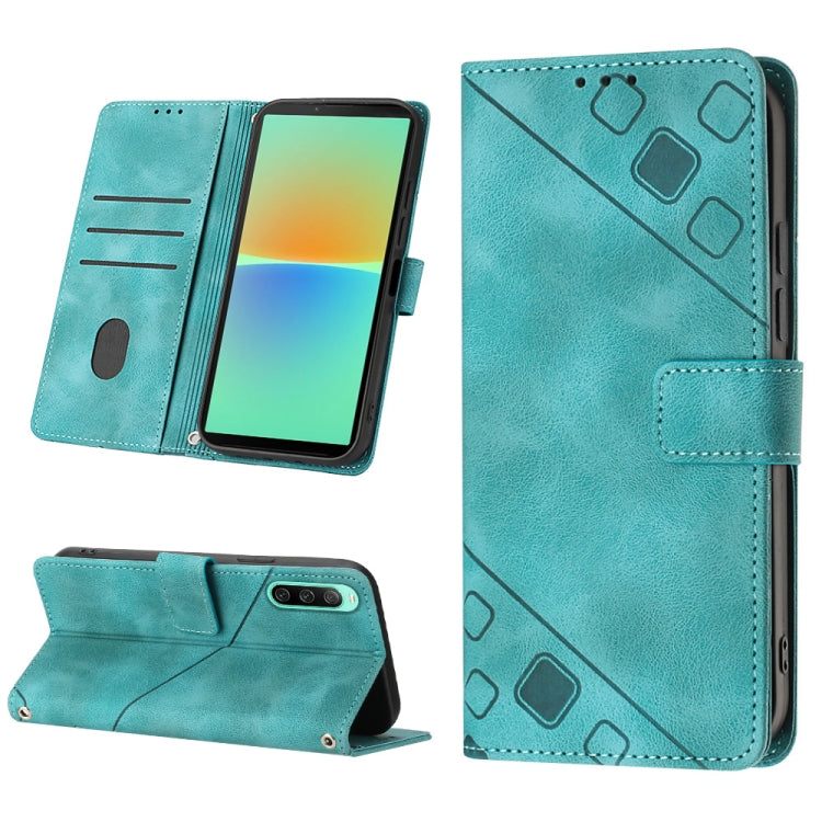 Skin-feel Embossed Leather Phone Case, For Sony Xperia 10 V, For Sony Xperia 10 IV