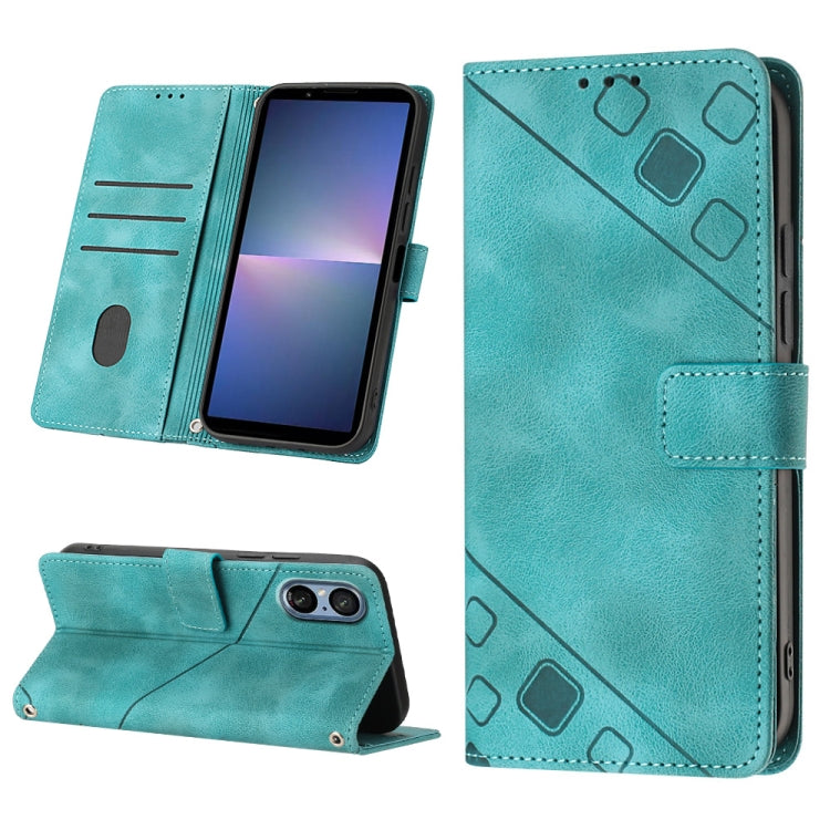 Skin-feel Embossed Leather Phone Case, For Sony Xperia 10 VI, For Sony Xperia 1 VI, For Sony Xperia 5 VI, For Sony Xperia 5 V, For Sony Xperia 1 V