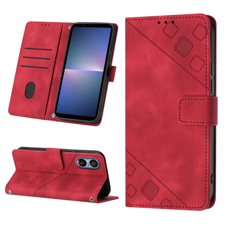 Skin-feel Embossed Leather Phone Case, For Sony Xperia 10 VI, For Sony Xperia 1 VI, For Sony Xperia 5 VI, For Sony Xperia 5 V, For Sony Xperia 1 V