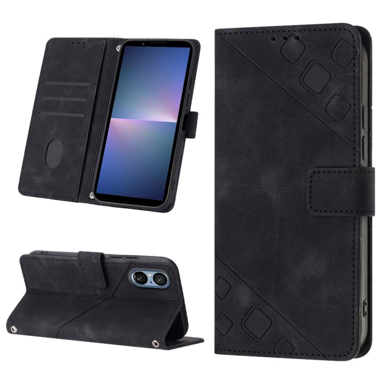 Skin-feel Embossed Leather Phone Case, For Sony Xperia 10 VI, For Sony Xperia 1 VI, For Sony Xperia 5 VI, For Sony Xperia 5 V, For Sony Xperia 1 V