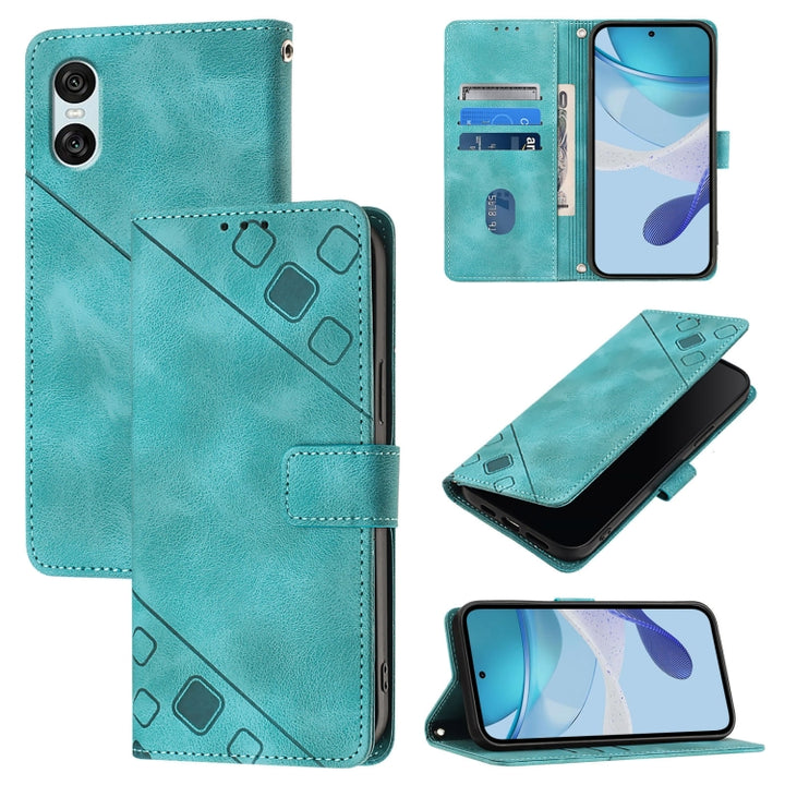 Skin-feel Embossed Leather Phone Case, For Sony Xperia 10 VI, For Sony Xperia 1 VI, For Sony Xperia 5 VI, For Sony Xperia 5 V, For Sony Xperia 1 V