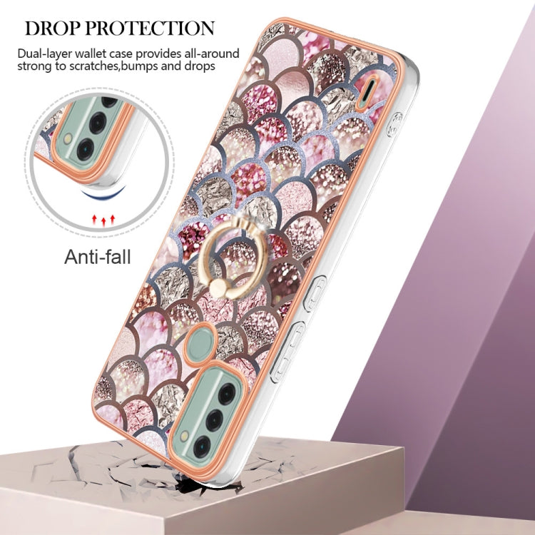 Electroplating IMD TPU Phone Case with Ring, For Nokia C31, For Nokia C12