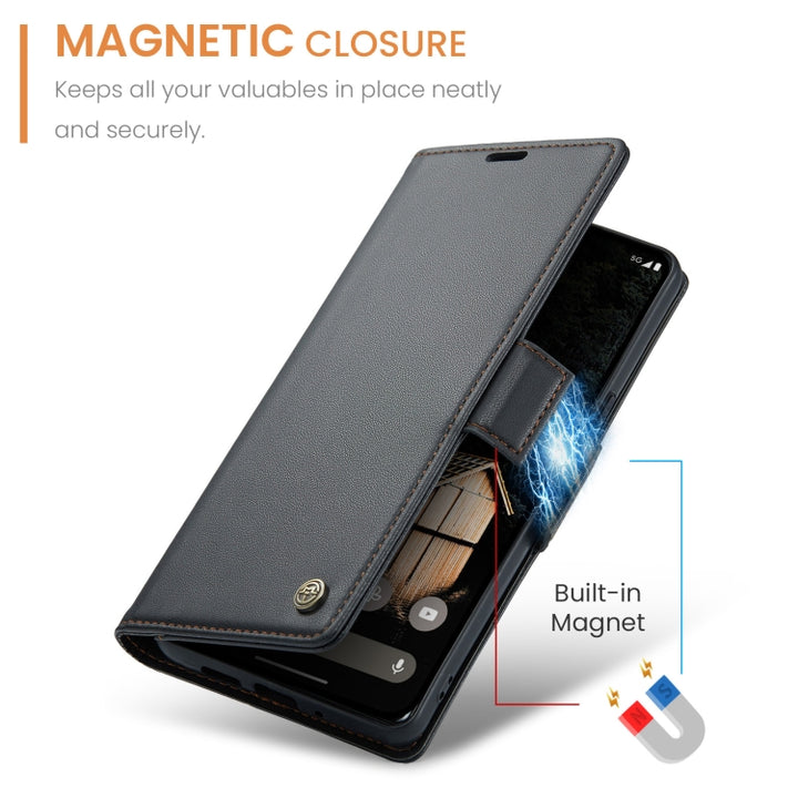 CaseMe 023 Butterfly Buckle Litchi Texture RFID Anti-theft Leather Phone Case, For Google Pixel 9 Pro XL, For Google Pixel 9 / 9 Pro, For Google Pixel 8a, For Google Pixel 8 Pro, For Google Pixel 8