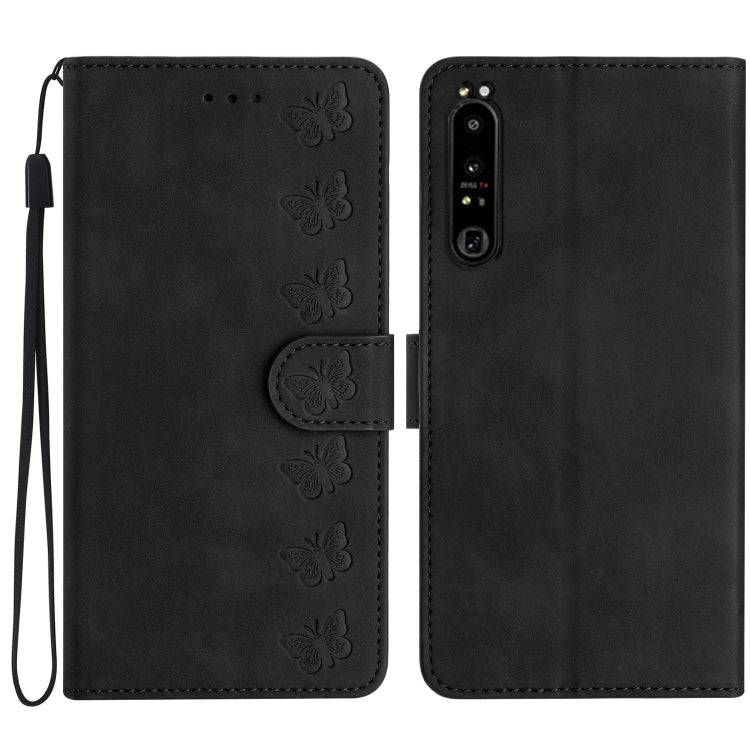 Seven Butterflies Embossed Leather Phone Case, For Sony Xperia 10 VI, For Sony Xperia 1 VI, For Sony Xperia 1 V 2023, For Sony Xperia 10 V 2023, For Sony Xperia 1 IV