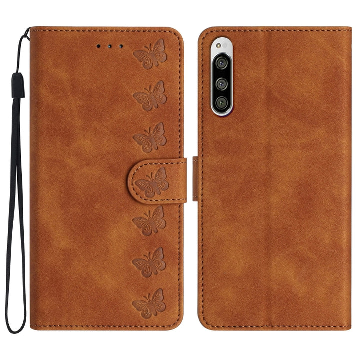 Seven Butterflies Embossed Leather Phone Case, For Sony Xperia L4, For Sony Xperia 5, For Sony Xperia L3, For Sony Xperia 10