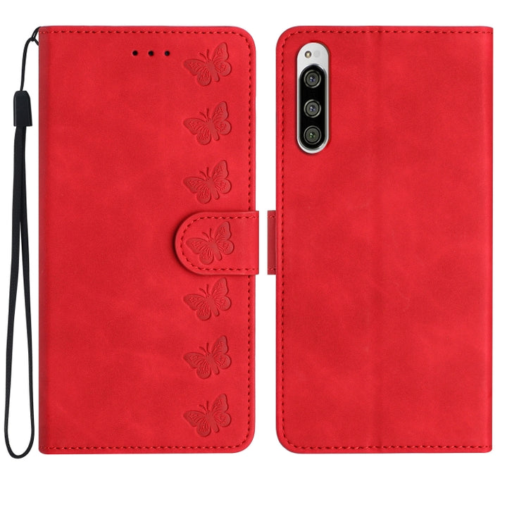 Seven Butterflies Embossed Leather Phone Case, For Sony Xperia L4, For Sony Xperia 5, For Sony Xperia L3, For Sony Xperia 10