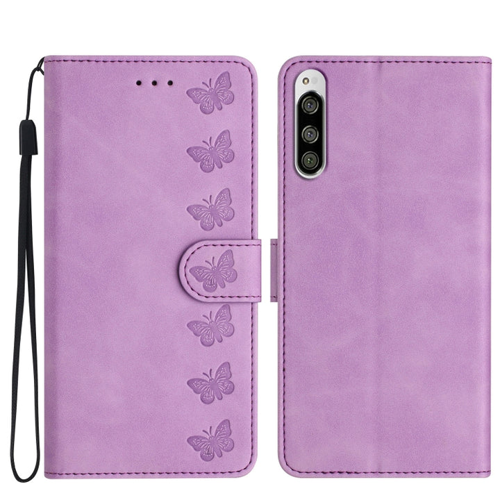 Seven Butterflies Embossed Leather Phone Case, For Sony Xperia L4, For Sony Xperia 5, For Sony Xperia L3, For Sony Xperia 10