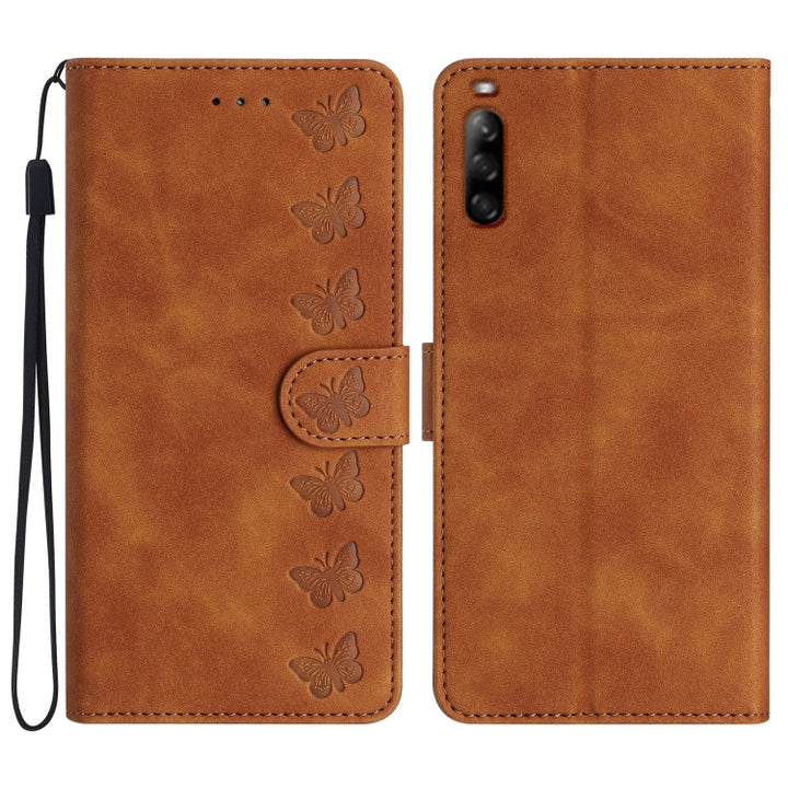 Seven Butterflies Embossed Leather Phone Case, For Sony Xperia L4, For Sony Xperia 5, For Sony Xperia L3, For Sony Xperia 10