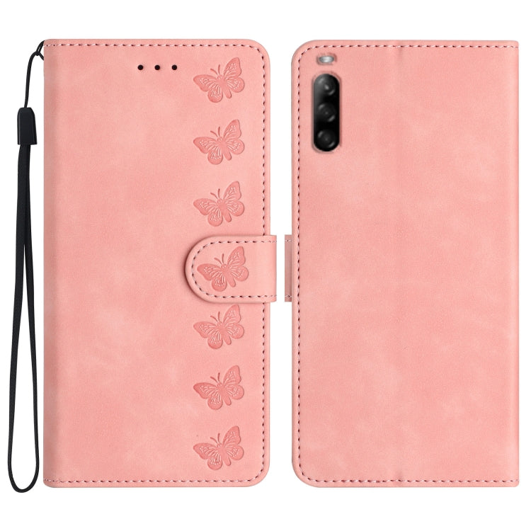 Seven Butterflies Embossed Leather Phone Case, For Sony Xperia L4, For Sony Xperia 5, For Sony Xperia L3, For Sony Xperia 10