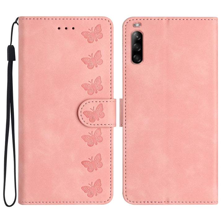 Seven Butterflies Embossed Leather Phone Case, For Sony Xperia L4, For Sony Xperia 5, For Sony Xperia L3, For Sony Xperia 10