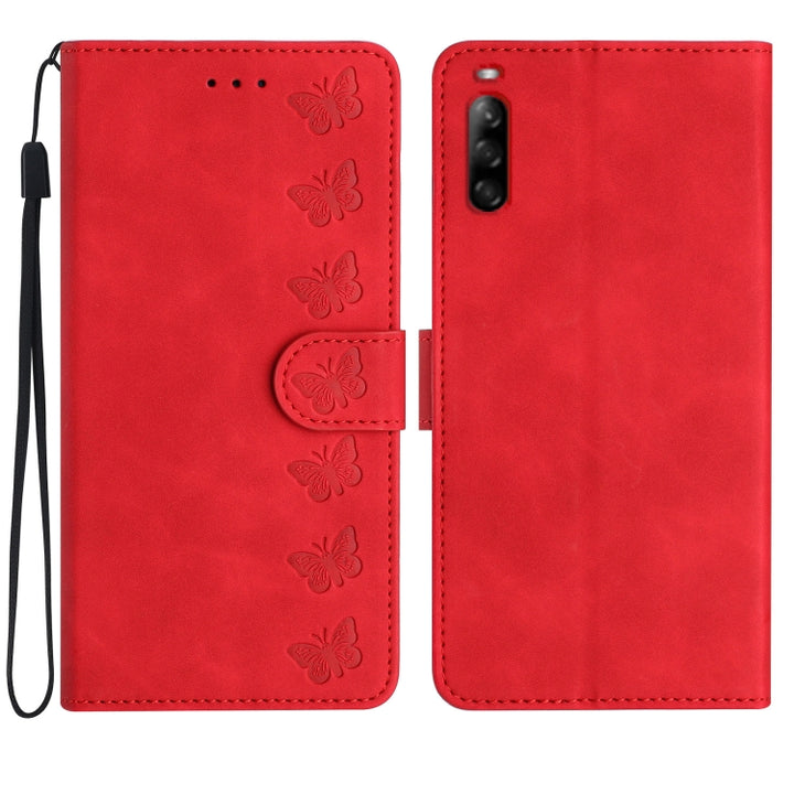 Seven Butterflies Embossed Leather Phone Case, For Sony Xperia L4, For Sony Xperia 5, For Sony Xperia L3, For Sony Xperia 10