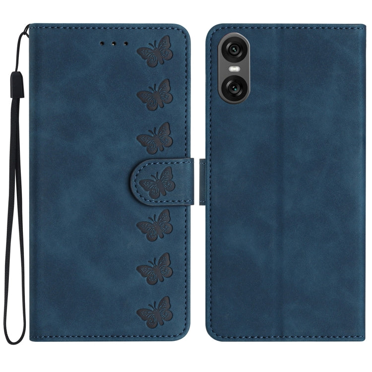 Seven Butterflies Embossed Leather Phone Case, For Sony Xperia 10 VI, For Sony Xperia 1 VI, For Sony Xperia 1 V 2023, For Sony Xperia 10 V 2023, For Sony Xperia 1 IV