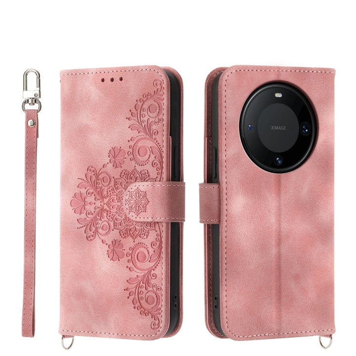 Skin Feel Flowers Embossed Wallet Leather Phone Case, For Huawei Mate 60 Pro, For Huawei nova 11 Pro 4G, For Huawei nova 11, For Huawei P60 / P60 Pro