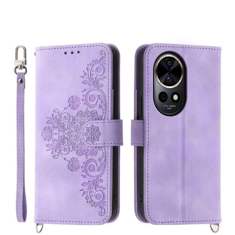 Skin Feel Flowers Embossed Wallet Leather Phone Case, For Huawei nova 13 Pro, For Huawei Pura 70 Pro / Pura 70 Pro+, For Huawei Pura 70, For Huawei nova 12 Pro, For Huawei nova 12, For Huawei Mate 60