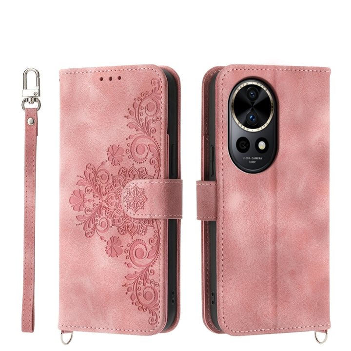 Skin Feel Flowers Embossed Wallet Leather Phone Case, For Huawei nova 13 Pro, For Huawei Pura 70 Pro / Pura 70 Pro+, For Huawei Pura 70, For Huawei nova 12 Pro, For Huawei nova 12, For Huawei Mate 60