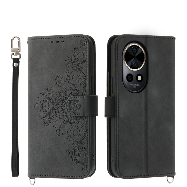 Skin Feel Flowers Embossed Wallet Leather Phone Case, For Huawei nova 13 Pro, For Huawei Pura 70 Pro / Pura 70 Pro+, For Huawei Pura 70, For Huawei nova 12 Pro, For Huawei nova 12, For Huawei Mate 60