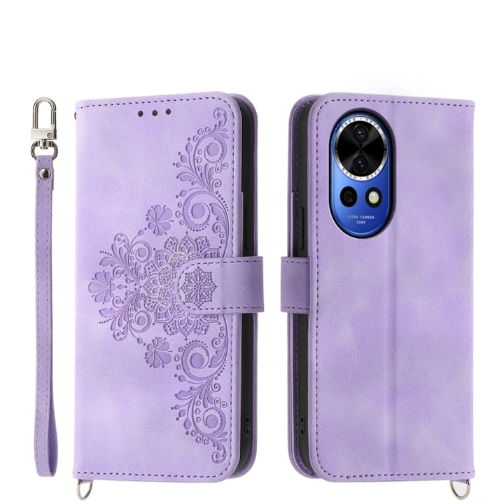 Skin Feel Flowers Embossed Wallet Leather Phone Case, For Huawei nova 13 Pro, For Huawei Pura 70 Pro / Pura 70 Pro+, For Huawei Pura 70, For Huawei nova 12 Pro, For Huawei nova 12, For Huawei Mate 60