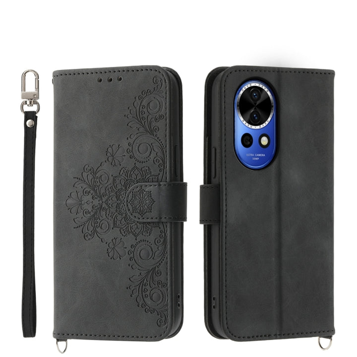 Skin Feel Flowers Embossed Wallet Leather Phone Case, For Huawei nova 13 Pro, For Huawei Pura 70 Pro / Pura 70 Pro+, For Huawei Pura 70, For Huawei nova 12 Pro, For Huawei nova 12, For Huawei Mate 60