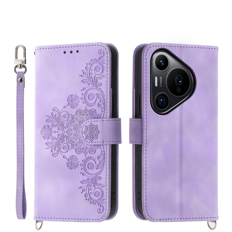 Skin Feel Flowers Embossed Wallet Leather Phone Case, For Huawei nova 13 Pro, For Huawei Pura 70 Pro / Pura 70 Pro+, For Huawei Pura 70, For Huawei nova 12 Pro, For Huawei nova 12, For Huawei Mate 60