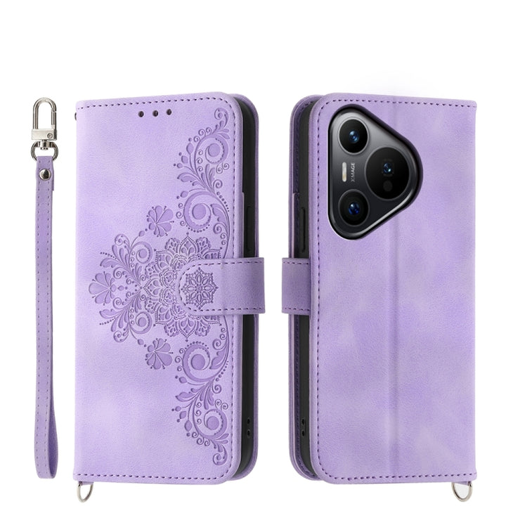 Skin Feel Flowers Embossed Wallet Leather Phone Case, For Huawei nova 13 Pro, For Huawei Pura 70 Pro / Pura 70 Pro+, For Huawei Pura 70, For Huawei nova 12 Pro, For Huawei nova 12, For Huawei Mate 60