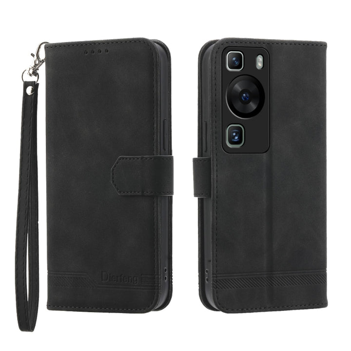 Dierfeng Dream Line TPU Hybrid PU Leather Phone Case, For Huawei P60 / P60 Pro