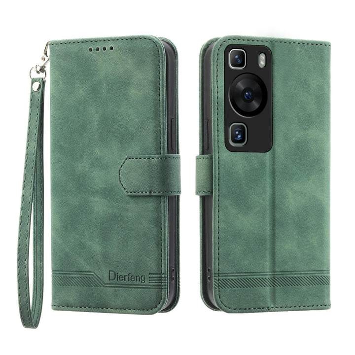 Dierfeng Dream Line TPU Hybrid PU Leather Phone Case, For Huawei P60 / P60 Pro