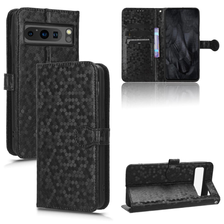 Honeycomb Dot Texture Leather Phone Case, For Google Pixel 9a, For Google Pixel 9 Pro XL, For Google Pixel 9 Pro, For Google Pixel 9, For Google Pixel 8a, For Google Pixel 8 Pro