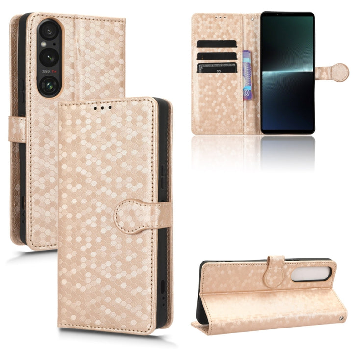 Honeycomb Dot Texture Leather Phone Case, For Sony Xperia 10 VI, For Sony Xperia 1 VI, For Sony Xperia 1 V, For Sony Xperia 10 V