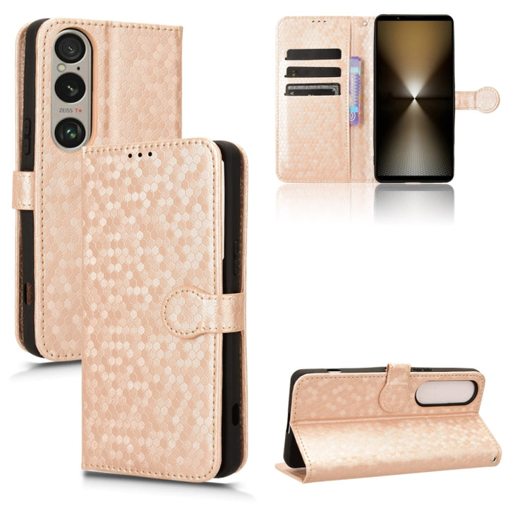 Honeycomb Dot Texture Leather Phone Case, For Sony Xperia 10 VI, For Sony Xperia 1 VI, For Sony Xperia 1 V, For Sony Xperia 10 V