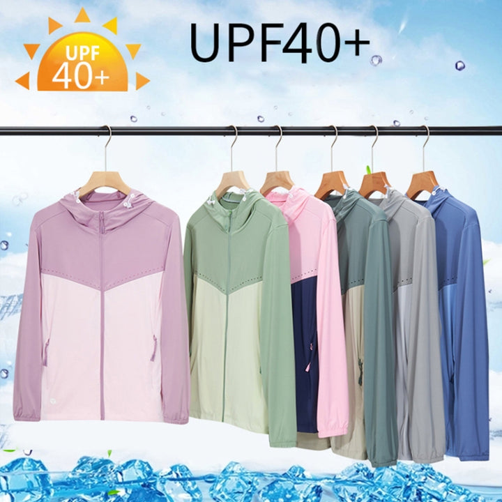 UPF40+ Men and Women Summer High Elasticity Ice Silk Sunscreen Clothing Sports Coat, M, L, XL, XXL, XXXL