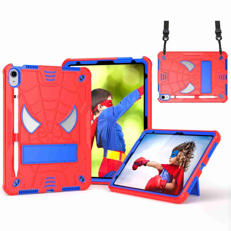 Spider Texture Silicone Hybrid PC Tablet Case with Shoulder Strap, For iPad 10th Gen 10.9 2022, For iPad Pro 11 2021 / Air 5 10.9, For iPad 10.2 2021 / 2020 / 2019