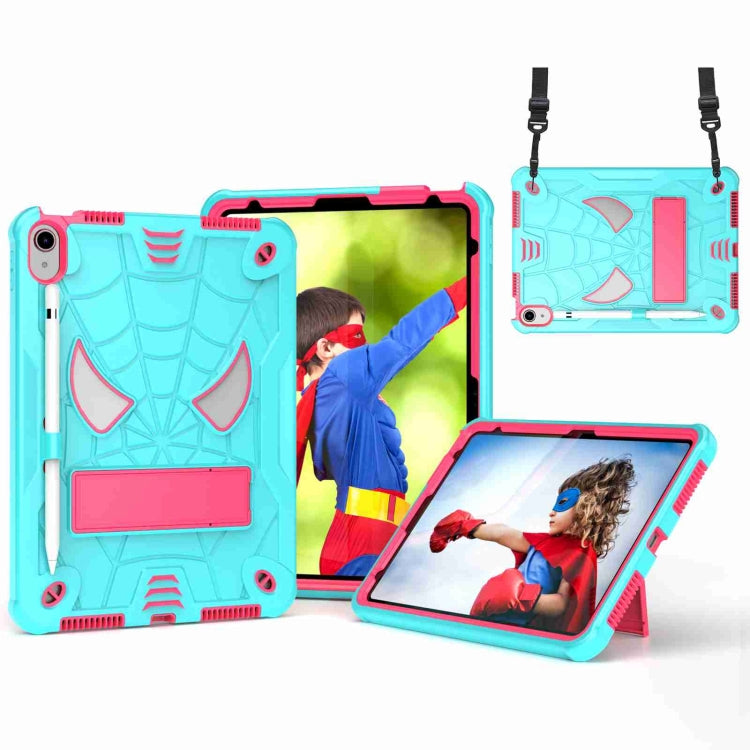 Spider Texture Silicone Hybrid PC Tablet Case with Shoulder Strap, For iPad 10th Gen 10.9 2022, For iPad Pro 11 2021 / Air 5 10.9, For iPad 10.2 2021 / 2020 / 2019