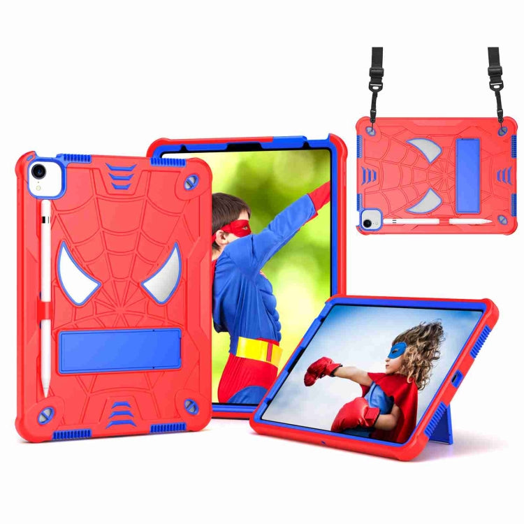 Spider Texture Silicone Hybrid PC Tablet Case with Shoulder Strap, For iPad 10th Gen 10.9 2022, For iPad Pro 11 2021 / Air 5 10.9, For iPad 10.2 2021 / 2020 / 2019