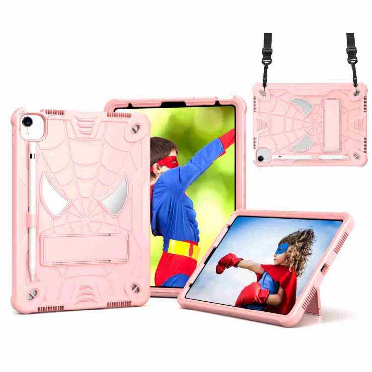 Spider Texture Silicone Hybrid PC Tablet Case with Shoulder Strap, For iPad 10th Gen 10.9 2022, For iPad Pro 11 2021 / Air 5 10.9, For iPad 10.2 2021 / 2020 / 2019