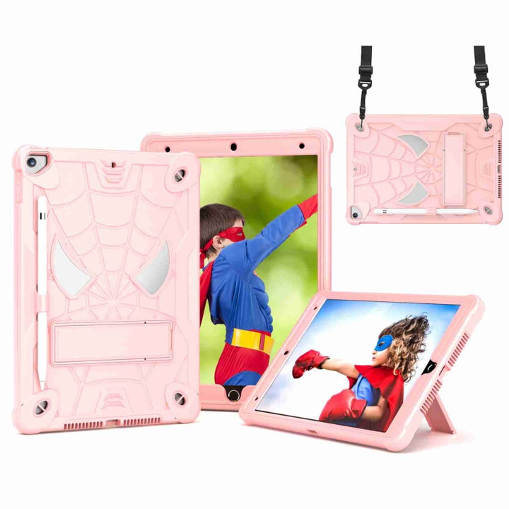 Spider Texture Silicone Hybrid PC Tablet Case with Shoulder Strap, For iPad 10th Gen 10.9 2022, For iPad Pro 11 2021 / Air 5 10.9, For iPad 10.2 2021 / 2020 / 2019