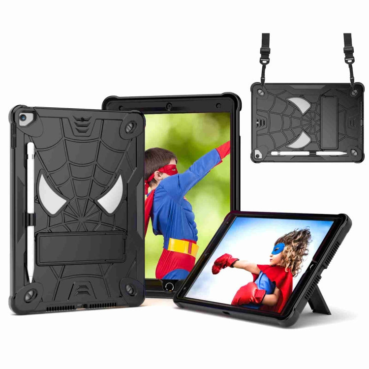 Spider Texture Silicone Hybrid PC Tablet Case with Shoulder Strap, For iPad 10th Gen 10.9 2022, For iPad Pro 11 2021 / Air 5 10.9, For iPad 10.2 2021 / 2020 / 2019