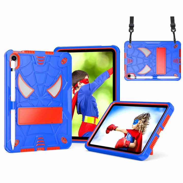 Spider Texture Silicone Hybrid PC Tablet Case with Shoulder Strap, For iPad mini 6