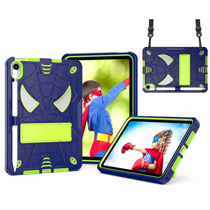 Spider Texture Silicone Hybrid PC Tablet Case with Shoulder Strap, For iPad mini 6