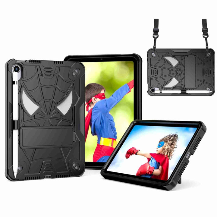 Spider Texture Silicone Hybrid PC Tablet Case with Shoulder Strap, For iPad mini 6